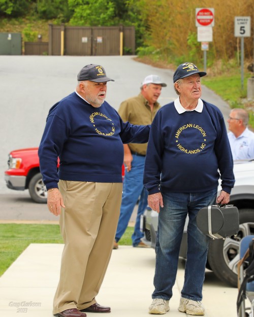 Our Commander, Ed McCloskey, and our bugler, Ed Jones.